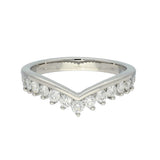Platinum 0.56ct Diamond Claw Set Wishbone Ring