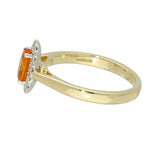9ct Yellow Gold 0.91ct Oval Fire Opal & Diamond Halo Ring