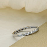 Platinum 0.16ct F/G VS Natural Round Brilliant Cut Diamond Channel Set Slim Half Eternity Ring