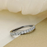 Platinum 0.50ct F/G VS Natural Round Brilliant Cut Diamond Claw Set Slim Half Eternity Ring