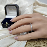 Platinum 0.50ct F/G VS Natural Round Brilliant Cut Diamond Claw Set Slim Half Eternity Ring