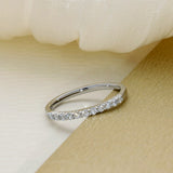 Platinum 0.25ct F/G VS Natural Round Brilliant Cut Diamond Claw Set Slim Half Eternity Ring