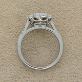 Platinum 1.58ct Old Cut Diamond Antique Style Daisy Cluster Ring
