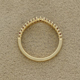 9ct Yellow Gold Ruby & 0.12ct Diamond Claw Set Wishbone Ring