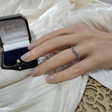 9ct White Gold Sapphire & 0.12ct Diamond Claw Set Wishbone Ring