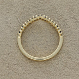 9ct Yellow Gold Sapphire & 0.12ct Diamond Claw Set Wishbone Ring