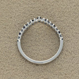 9ct White Gold Sapphire & 0.16ct Diamond Claw Set Wishbone Ring