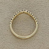 9ct Yellow Gold Sapphire & 0.16ct Diamond Claw Set Wishbone Ring