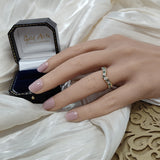 9ct Yellow Gold Emerald & 0.26ct Diamond Claw Set Wishbone Ring