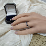 9ct White Gold Sapphire & 0.35ct Diamond Claw Set Wishbone Ring