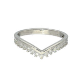9ct White Gold 0.35ct Diamond Claw Set Wishbone Ring