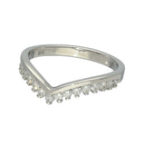 9ct White Gold 0.35ct Diamond Claw Set Wishbone Ring