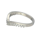 9ct White Gold 0.35ct Diamond Claw Set Wishbone Ring
