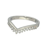 18ct White Gold 0.35ct Diamond Claw Set Wishbone Ring