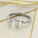 Platinum Laboratory-Grown Diamond 2ct Round Brilliant with Half Moon Cuts Trilogy Ring