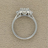 Platinum Laboratory-Grown Diamond 2ct Round Brilliant with Half Moon Cuts Trilogy Ring
