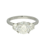 Platinum Laboratory-Grown Diamond 2ct Round Brilliant with Half Moon Cuts Trilogy Ring