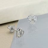 9ct White Gold 0.50ct Diamond Set Heart Shape Stud Earrings