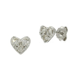 9ct White Gold 0.50ct Diamond Set Heart Shape Stud Earrings