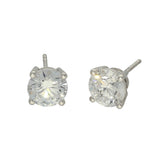 Platinum 4-Claw 3ct Round Laboratory-Grown Diamond Stud Earrings