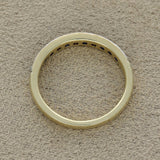 9ct Yellow Gold Sapphire & Diamond Milgrain Edge 3mm Half Eternity Ring