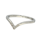 9ct White Gold Diamond Slim Wishbone Ring