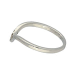 9ct White Gold Diamond Slim Wishbone Ring