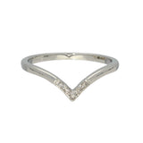 9ct White Gold Diamond Slim Wishbone Ring