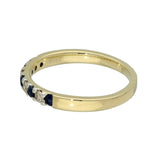 9ct Yellow Gold Sapphire & Diamond 2.7mm Half Eternity Ring