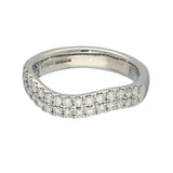 Platinum 0.75ct Diamond Double Row Soft Curve Half Eternity Ring
