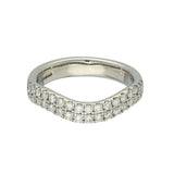 Platinum 0.75ct Diamond Double Row Soft Curve Half Eternity Ring