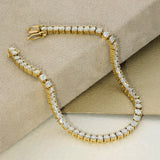 18ct Yellow Gold 5ct Natural Diamond Tennis Bracelet