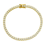 18ct Yellow Gold 5ct Natural Diamond Tennis Bracelet