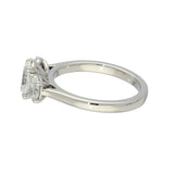Platinum GIA Cert Oval Cut Diamond Trilogy Ring 1.50ct Total