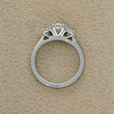 Platinum GIA Cert Oval Cut Diamond Trilogy Ring 1.50ct Total