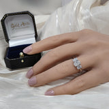 Platinum GIA Cert Oval Cut Diamond Trilogy Ring 1.50ct Total
