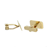 9ct Yellow Gold Diamond Set Rectangular Cufflinks