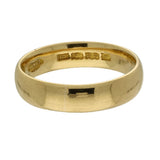 1918 Vintage 22ct Yellow Gold Plain Band Wedding Ring 4.5mm Size L 1/2