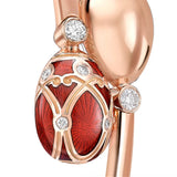 Fabergé 18ct Rose Gold Forever Palais Crossover Bracelet with Red Guilloché Enamel