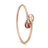 Fabergé 18ct Rose Gold Forever Palais Crossover Bracelet with Red Guilloché Enamel