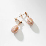 Fabergé 18ct Rose Gold Forever Egg Drop Earrings with Guilloché Enamel