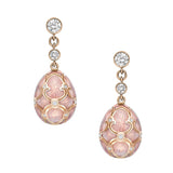 Fabergé 18ct Rose Gold Forever Egg Drop Earrings with Guilloché Enamel