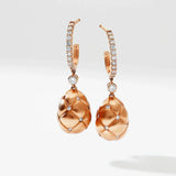 Fabergé 18ct Rose Gold Forever Quilted Egg Drop Earrings