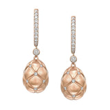 Fabergé 18ct Rose Gold Forever Quilted Egg Drop Earrings