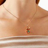 Fabergé Heritage 18ct Rose Gold Surprise Emerald Heart Pendant