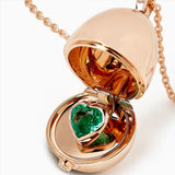 Fabergé Heritage 18ct Rose Gold Surprise Emerald Heart Pendant