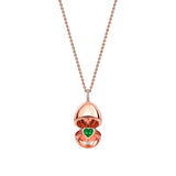 Fabergé Heritage 18ct Rose Gold Surprise Emerald Heart Pendant