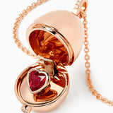 Fabergé Heritage 18ct Rose Gold Surprise Ruby Heart Pendant