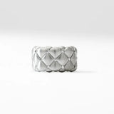Fabergé 18ct White Gold Fabergé Crown Quilted Ring with Diamonds