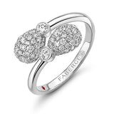 Fabergé Heritage 18ct White Gold Forever Crossover Ring with Pavé Diamonds